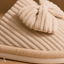 Women's Open-Back Ribbed with Oversized Bow Detail House Slippers