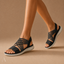 Women's Open-Toe Woven Multi-Strap Slingback Sport Sandals