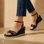 Women's Open-Toe with Adjustable Ankle Strap Platform Wedge Sandals