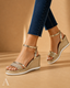 Women's Open-Toe with Adjustable Ankle Strap Platform Wedge Sandals
