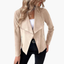 Women's Draped Lapels Zip Pockets Jacket