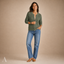Women's Openwork Zip-Front with Round Neck and Ribbed Trim Cardigan
