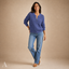 Women's Openwork Zip-Front with Round Neck and Ribbed Trim Cardigan