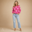 Women's Oversized Heart-Pattern Long-Sleeve Relaxed Pullover Sweater