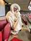 Women's Cropped Hooded Faux Fur Jacket