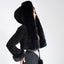 Women's Cropped Hooded Faux Fur Jacket