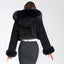 Women's Cropped Hooded Faux Fur Jacket