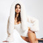 Women's Cropped Hooded Faux Fur Jacket