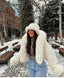 Women's Cropped Hooded Faux Fur Jacket