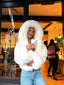 Women's Cropped Hooded Faux Fur Jacket
