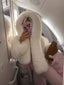 Women's Cropped Hooded Faux Fur Jacket