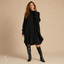 Women's Oversized Roll-Neck Batwing-Sleeve Relaxed Sweater Dress