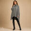 Women's Oversized with Asymmetric High-Low Hem Turtleneck Sweater
