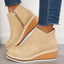 Women's Platform with Side-Zip Closure Wedge Ankle Boots