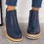 Women's Platform with Side-Zip Closure Wedge Ankle Boots