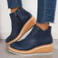 Women's Platform with Side-Zip Closure Wedge Ankle Boots