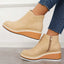Women's Platform with Side-Zip Closure Wedge Ankle Boots