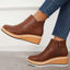 Women's Platform with Side-Zip Closure Wedge Ankle Boots