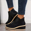 Women's Platform with Side-Zip Closure Wedge Ankle Boots