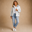 Women's Printed Hooded with Zippered Side Pockets Full-Zip Jacket
