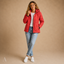 Women's Printed Hooded with Zippered Side Pockets Full-Zip Jacket