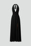 Women's Prom Deep V-Neck Halter Slit Maxi Dress