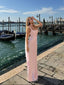 Women's Prom Night Sleeveless Ruched Cowl Neck Maxi Dress