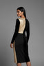 Women's Prom Sequin Colorblock Wrap Slit Midi Dress