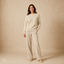 Women's Relaxed Cable-Pattern Crew-Neck Long-Sleeve Pullover Sweater