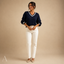 Women's Relaxed Cable-Pattern V-Neck Contrast-Trim Pullover Sweater