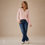 Women's Relaxed Hooded Button-Neck Long-Sleeve Pullover Sweater