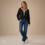 Women's Relaxed Hooded Button-Neck Long-Sleeve Pullover Sweater