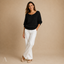 Women's Relaxed Scoop-Neck with 3/4 Balloon Sleeves Sweater