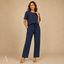 Women's Relaxed Short-Sleeve Top Trousers Two-Piece Set