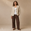 Women's Relaxed Three-Button Notch-Lapel Lightweight Blazer Jacket