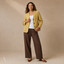Women's Relaxed Three-Button Notch-Lapel Lightweight Blazer Jacket