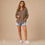 Women's Relaxed V-Neck Button-Front Long-Sleeve with Pocket Tunic Blouse
