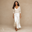 Women's Relaxed V-Neck Sweater and Flowy Maxi Skirt Two-Piece Set