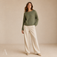 Women's Relaxed Wide Crew-Neck Long-Sleeve Pullover Sweater