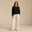 Women's Relaxed Wide Crew-Neck Long-Sleeve Pullover Sweater