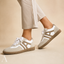 Women's Retro Low-Top Lace-Up with Layered Panel Design Sneakers
