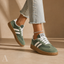 Women's Retro Low-Top Lace-Up with Layered Side Stripes Sneakers