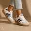 Women's Retro Low-Top Lace-Up with Layered Side Stripes Sneakers