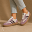 Women's Retro Low-Top Lace-Up with Layered Side Stripes Sneakers
