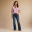 Women's Ribbed Half-Zip with Long Sleeves Stand-Collar Pullover Sweater