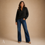 Women's Ribbed Half-Zip with Long Sleeves Stand-Collar Pullover Sweater