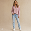 Women's Ribbed Quarter-Zip Stand-Collar Long-Sleeve Pullover Sweater