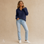 Women's Ribbed Quarter-Zip Stand-Collar Long-Sleeve Pullover Sweater