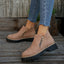 Women's Side-Zip with Low Block Heel and Chunky Lug Sole Ankle Boots
