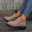 Women's Side-Zip with Low Block Heel and Chunky Lug Sole Ankle Boots
